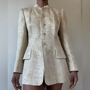 VINTAGE ESCADA COUTURE Brocade Gold & Cream Jacket